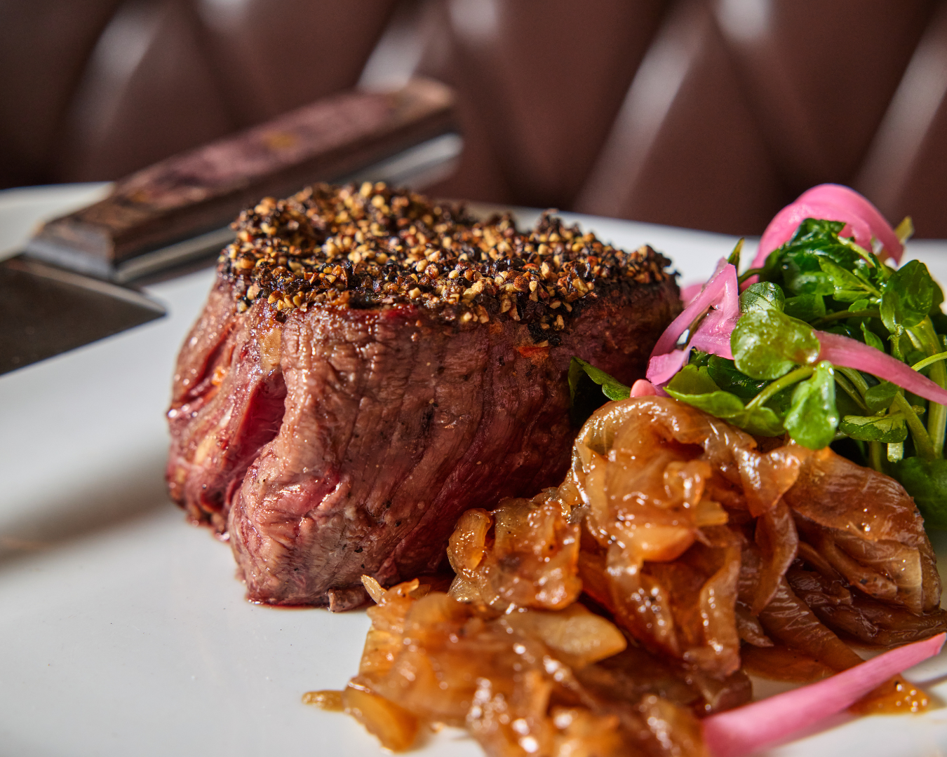 Filet mignon with sides at Grill 23 and Bar Back Bay Boston