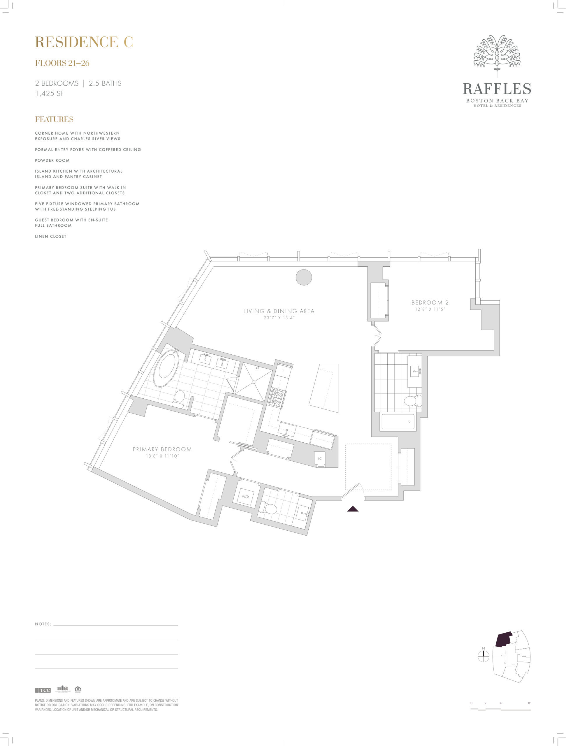 Raffles Residences Boston Residence C Upper Floor Plan