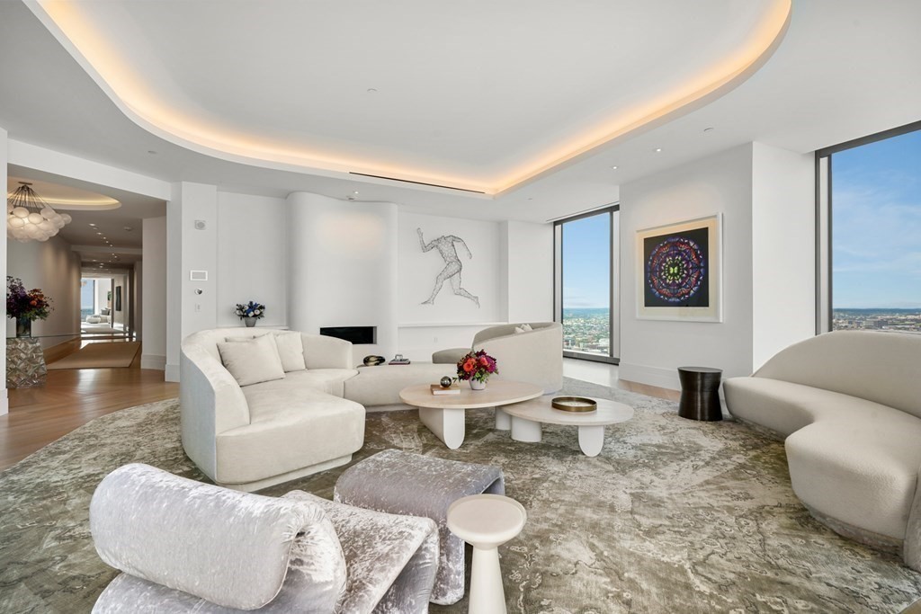 Four Seasons One Dalton Penthouse Living Area