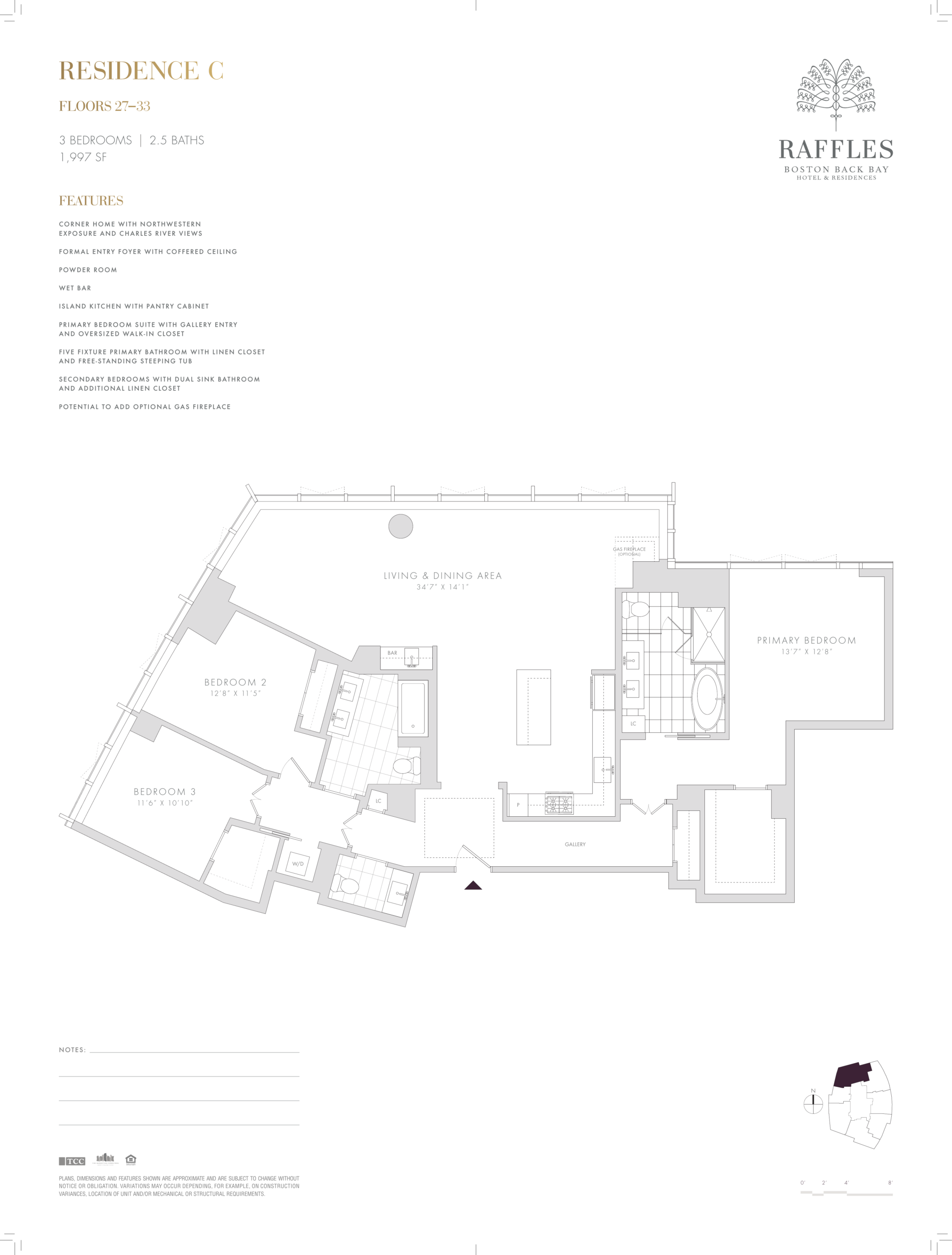 Raffles Residences Boston Residence D Floor Plan