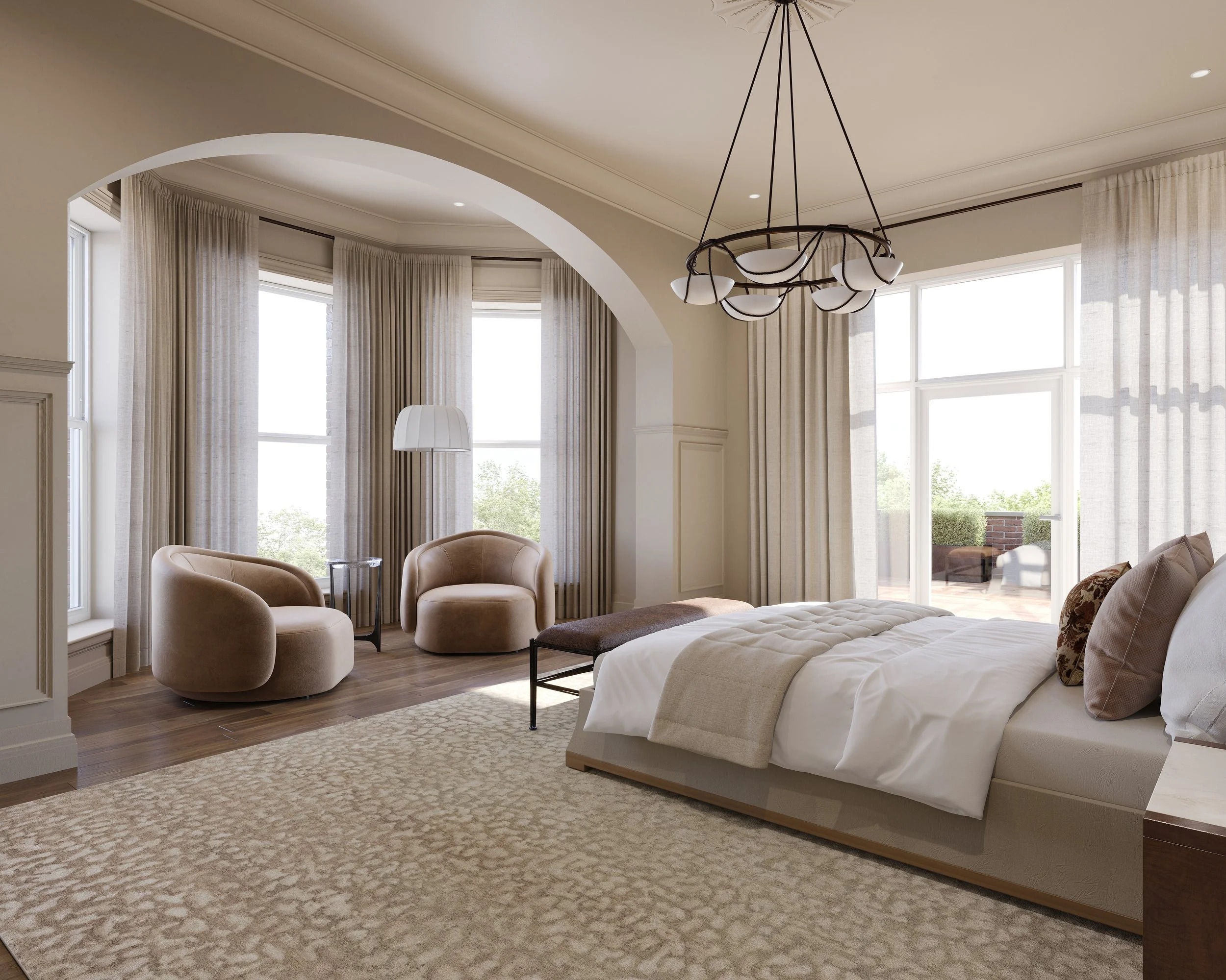Jordan Mansion Beacon Hill luxury bedroom suite with restored details and designer finishes