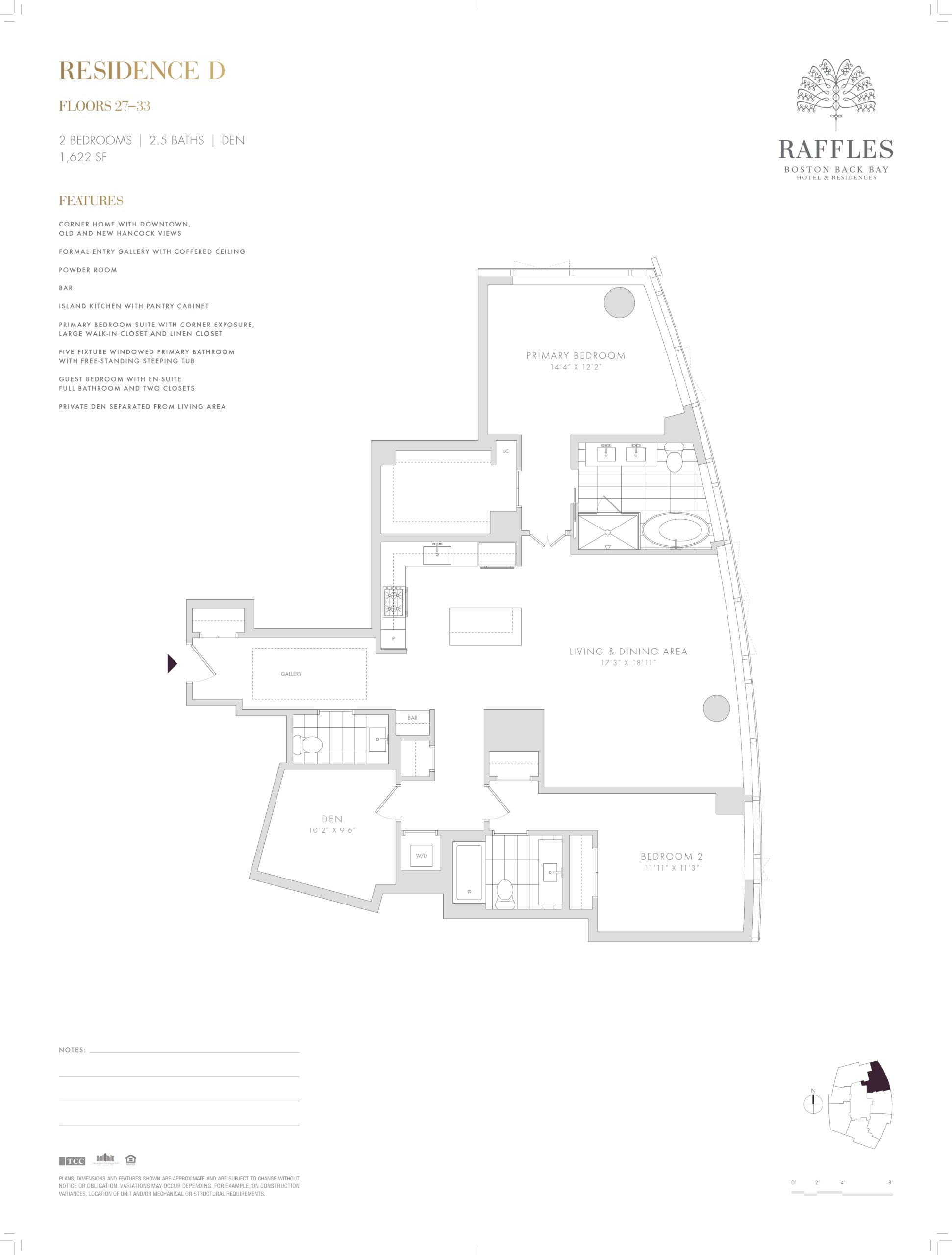 Raffles Residences Boston Residence E Floor Plan