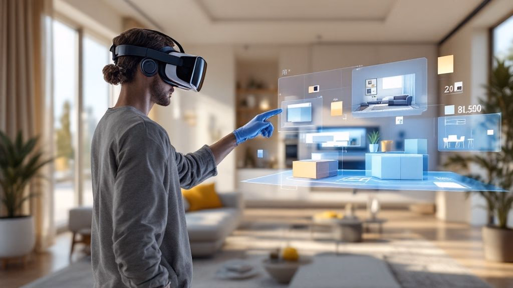 Luxury real estate virtual reality tour immersive 3D property viewing experience for remote buyers