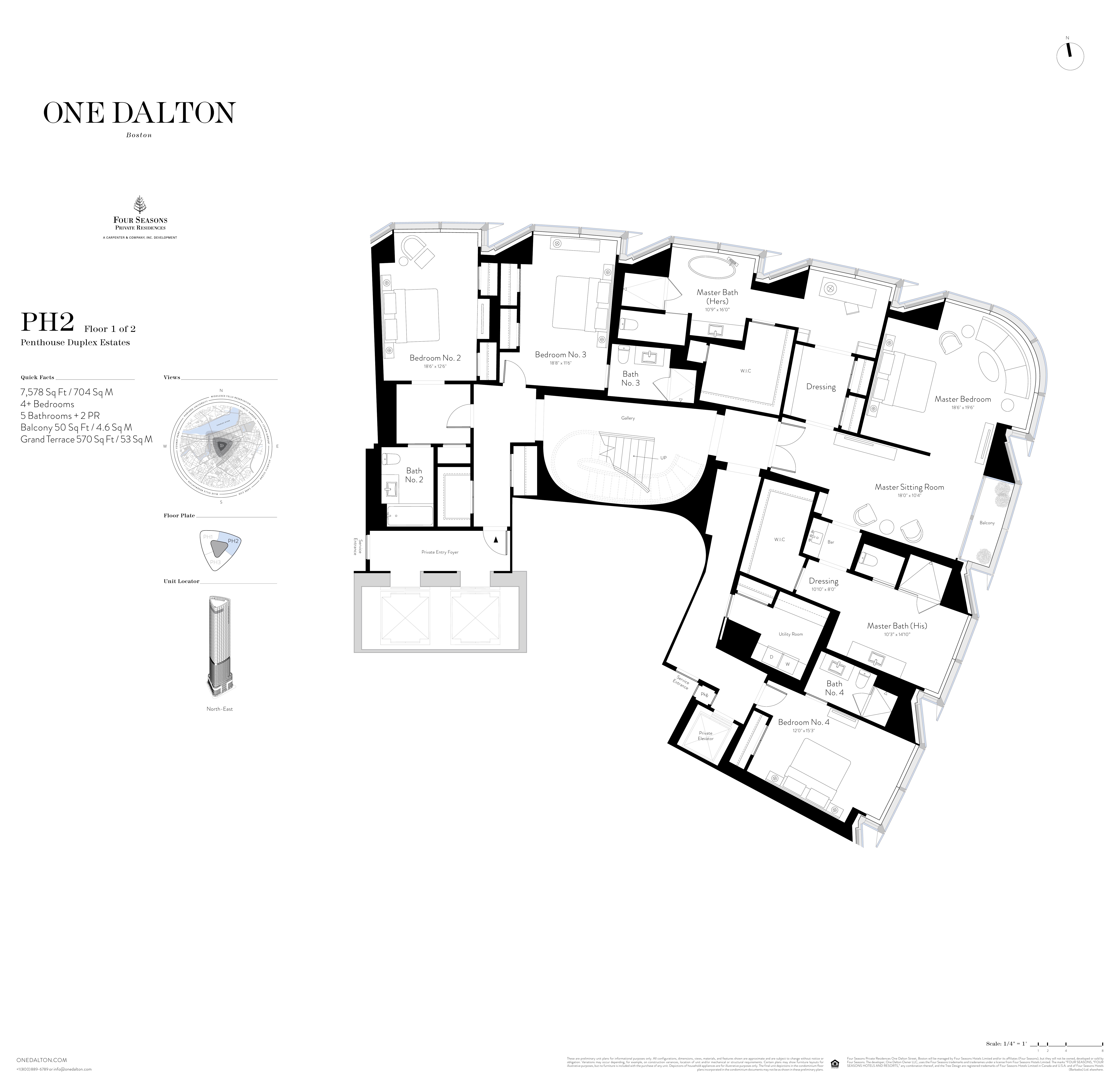 One Dalton Boston Penthouse Estate II – Floor 1 Floor Plan