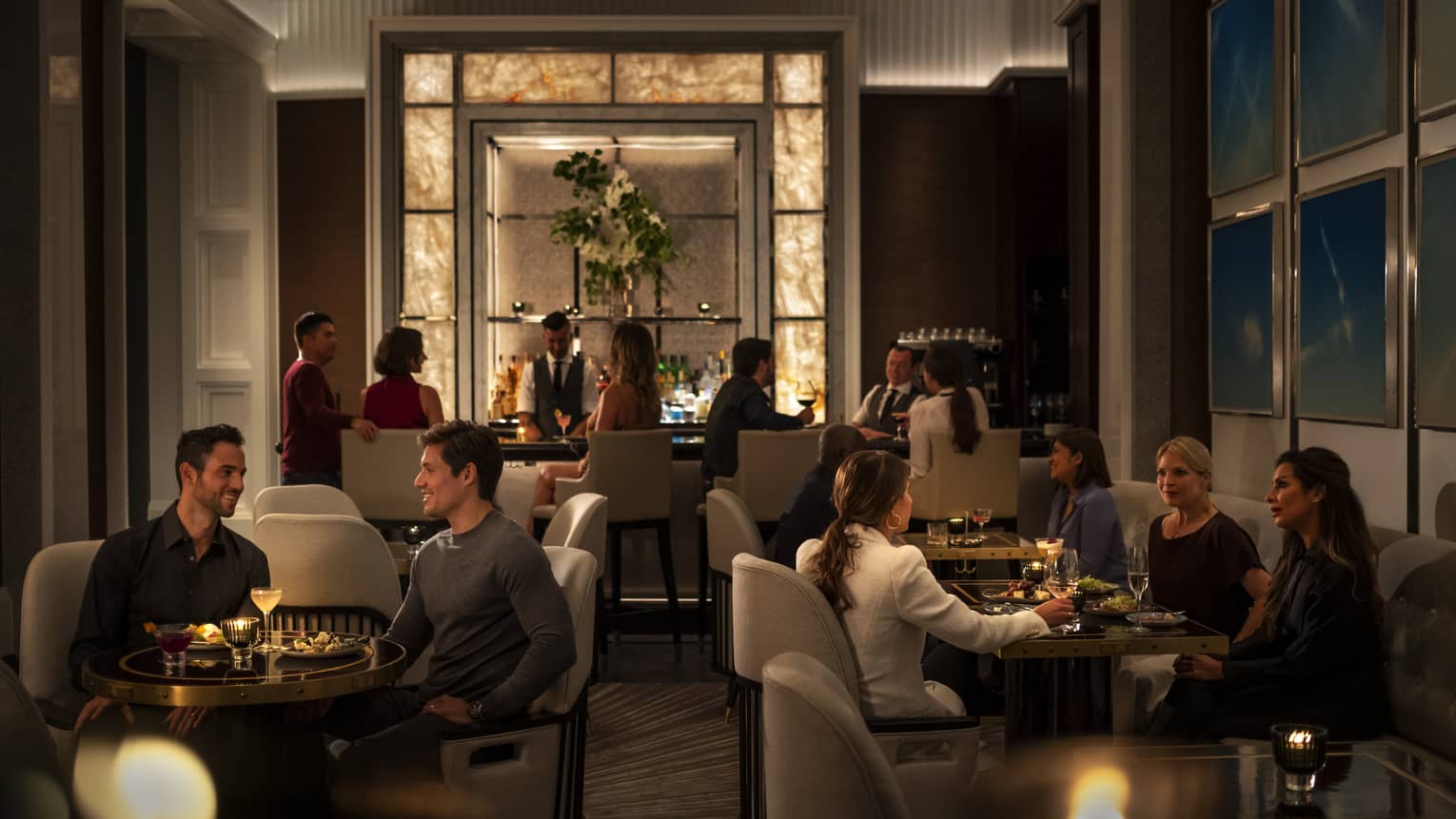 Trifecta lounge at One Dalton Four Seasons Private Residences Boston