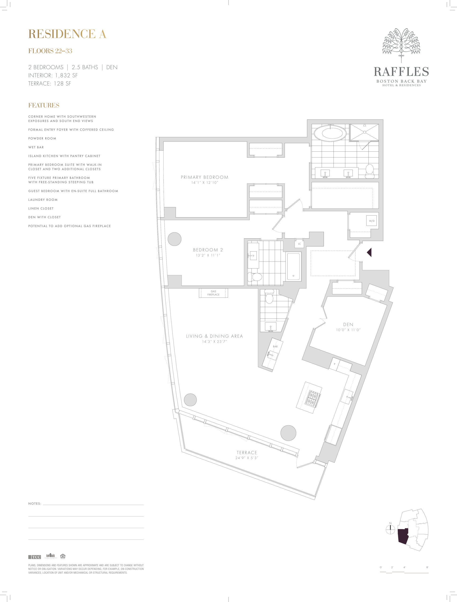 Raffles Residences Boston Residence A Floor Plan