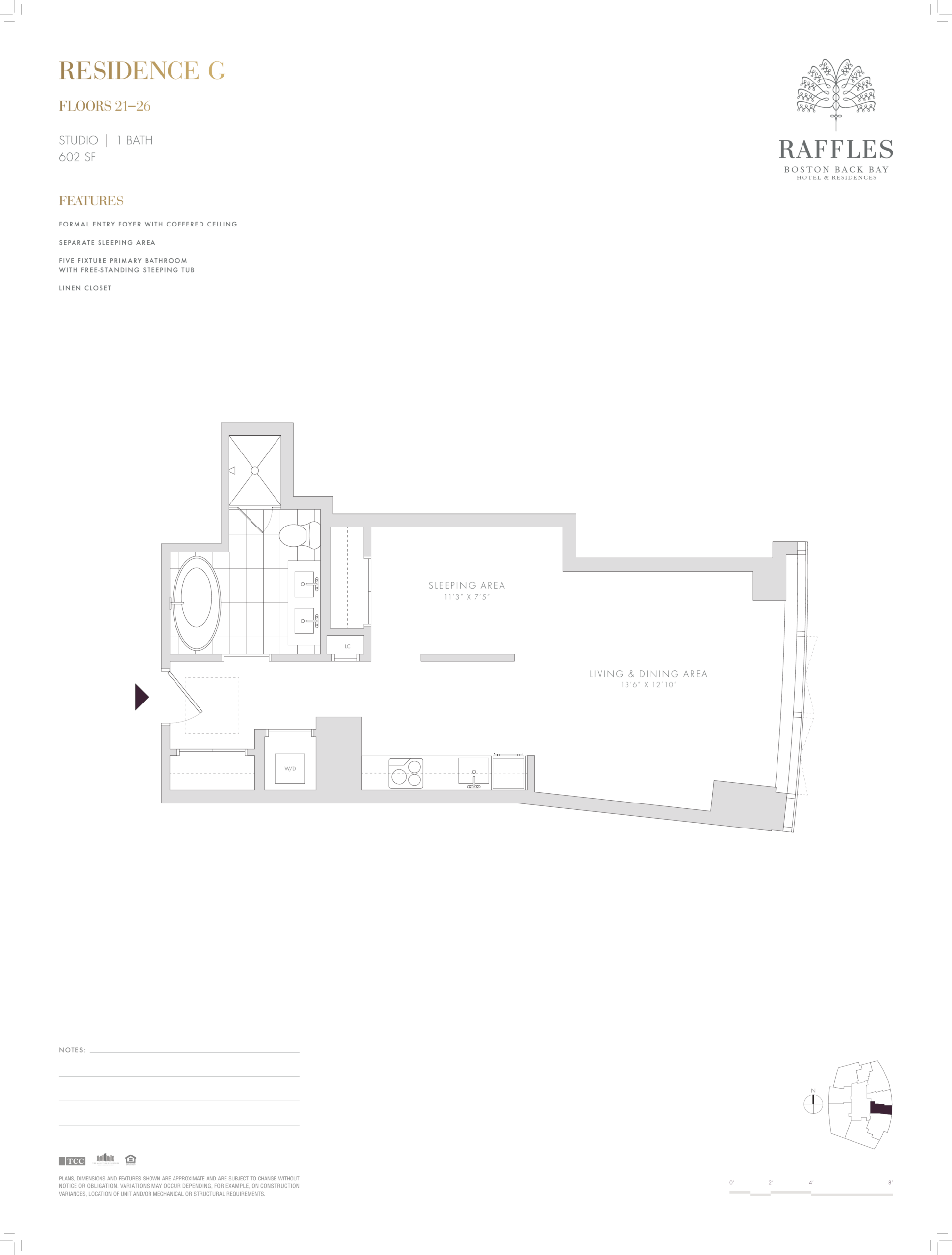 Raffles Residences Boston Residence H Floor Plan