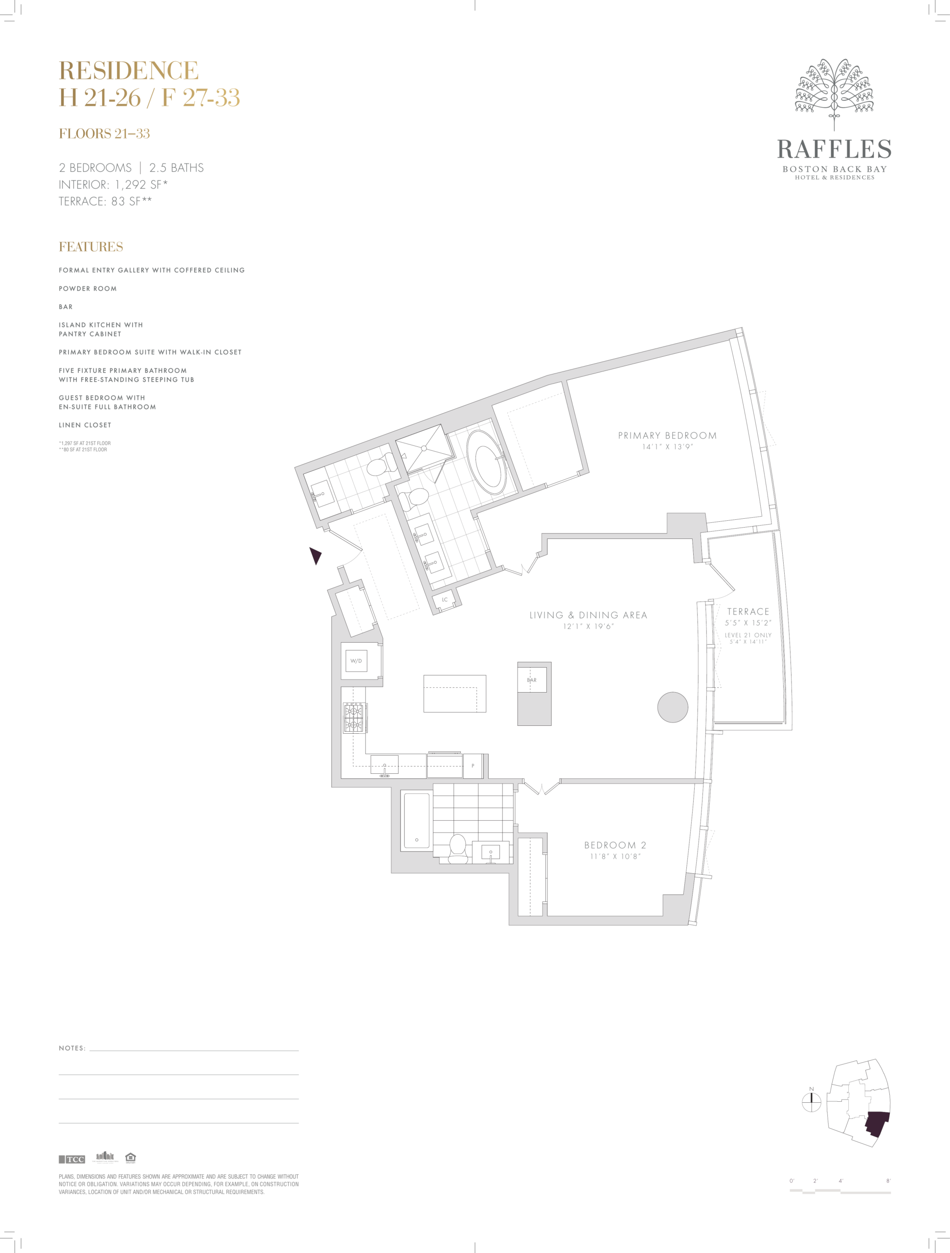 Raffles Residences Boston Residence J Floor Plan